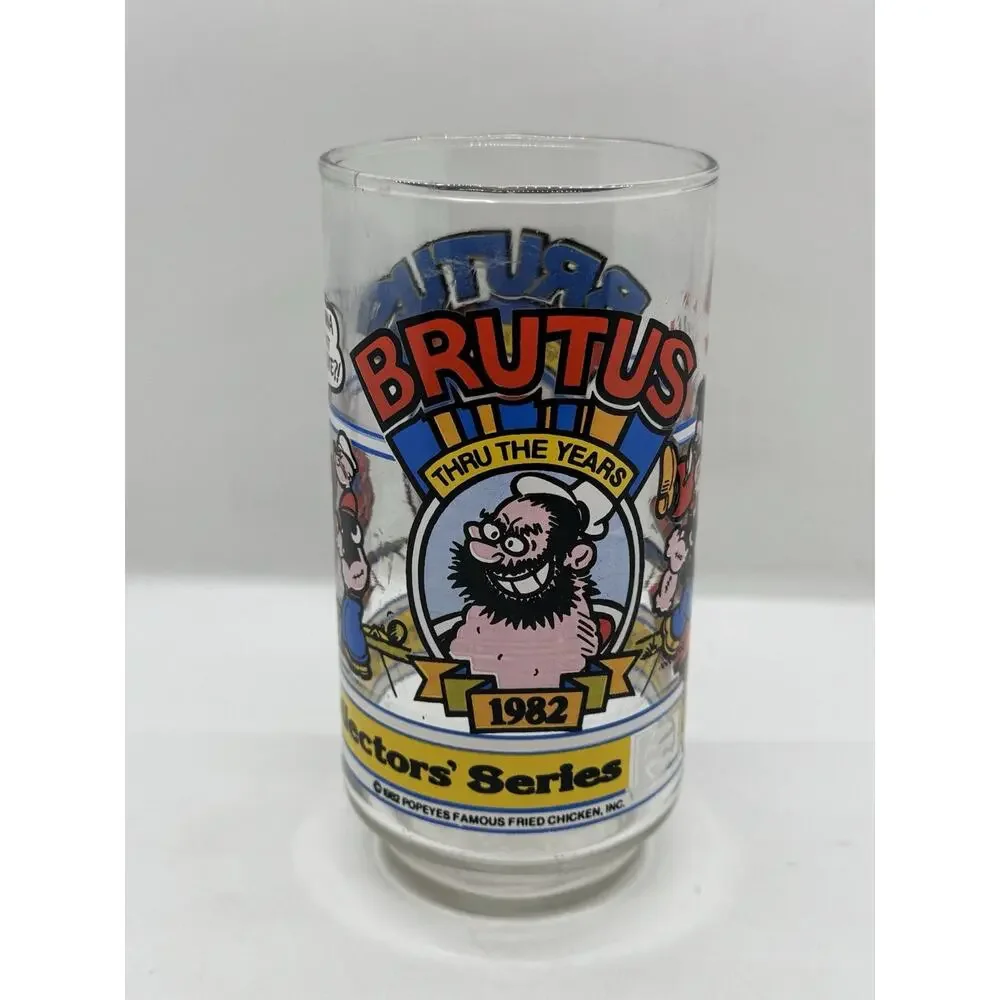 Vintage 1982 Popeye Brutus & Swee’Pea Thru the Years Glasses + Bonus Swee’Pea